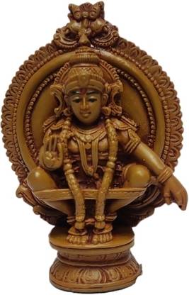 Pratima PRATIMA WOODEN fINISH Sabarimala Ayyappan Idol Ayyappa Swamy Decorative Showpiece  -  10 cm