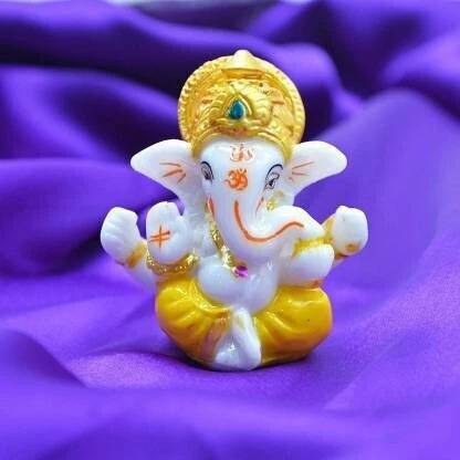 AROHI ENTERPRISES Lord Ganesha Idols for Car Dashboard | Car Dashboard Accessories | Car Dashboard God Idols | idols for Car Dashboard | Ganesha showpiece for Living Room | Ganesh ji Ki Murti | Ganpati Decorative Showpieces for Home Decor - 9cm Decorative Showpiece  -  6.35 cm