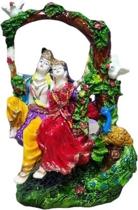 Pratima PRATIMA Polyresin Radha Krishna Murti| Radha Krishna Idol for Gift Decorative Showpiece  -  15.5 cm