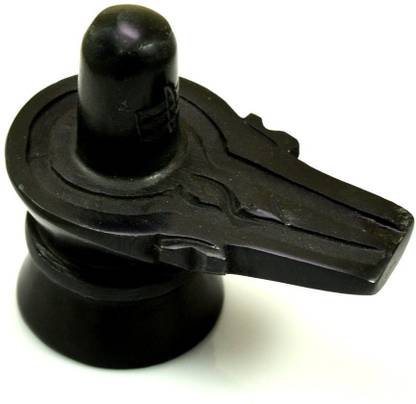 Amazing India 3.3 Inch Black Marble Shiva Lingam Shivling Decorative Showpiece  -  8.25 cm