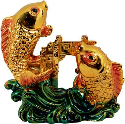Feng Shui Art Vastu / Fish For Good Luck And Prosperity Or Double Fish for Good luck and prosperity Decorative Showpiece  -  8 cm