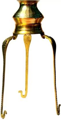 DARIDRA BHANJAN Brass Lota for Puja Tripai Lota for Jalabhishek of Shivling Decorative Showpiece  -  22 cm