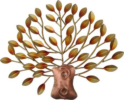 Vandana Collection Tree Wall Art Golden Autumn Leaves Hand-Crafted Sculpture Home & Office Decor