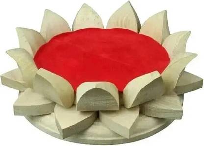 SHREE VISHVAKARMA Wooden Lotus Kamal Aasan Pooja Room Art Design for Mandir Decorative Showpiece Decorative Showpiece  -  6 cm