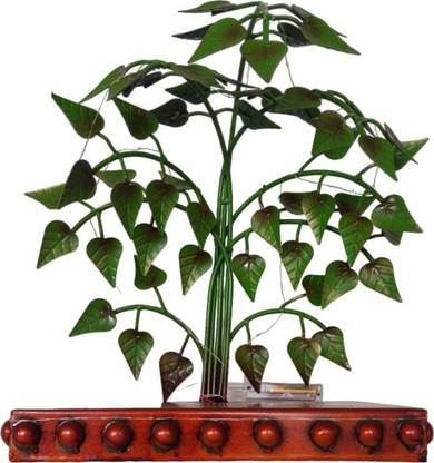 Vandana Collection Artificial Heart-Shaped LED Metal Peepal Tree Decorative Showpiece  -  41 cm