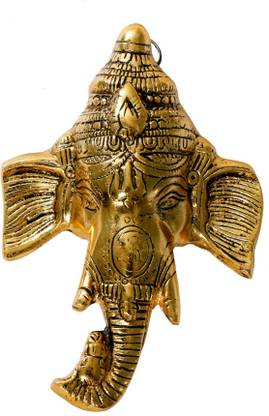 DreamKraft White Metal Ganesh Main Door Hangings For Home Décor and Gift Purpose Decorative Showpiece  -  16 cm