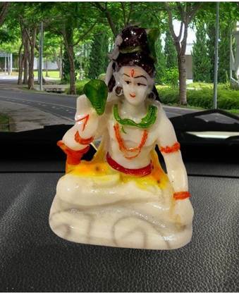 aaravi Shiv ji Statue for Car Dashboard 10 cm Decorative Showpiece  -  11 cm