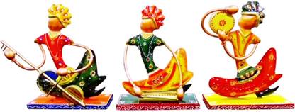 Shri Krishna Musicians Figurine Set, Traditional Indian Art Pieces 21 cm Religious Idol & Figurine