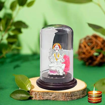 Parasmoni 999 Silver ganesha idol for home, office, table,TEMPLE, pooja room Decorative Showpiece  -  8.5 cm