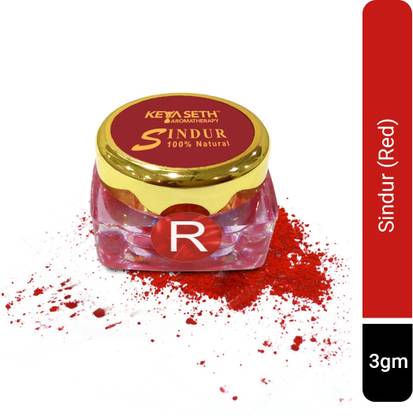 KEYA SETH AROMATHERAPY 100%Natural Dust Sindoor Red with Herbs Extracts Floral Pigments No side Effects Sindur
