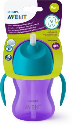 Philips Avent Straw Cup SCF796/00 | Assorted Color | 9M+ age | BPA free | Pack of 1