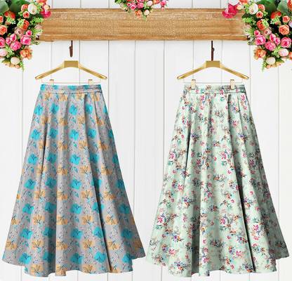 Women Flared Multicolor Skirt