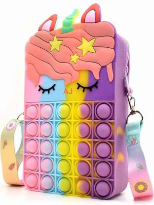 Multicolor Sling Bag Unicorn Popit Sling Geometry Pouch