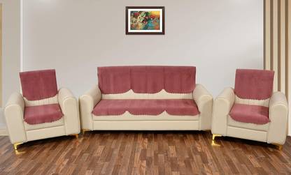 Pinkleaf Velvet Abstract 3+1+1 Seater Sofa Cover