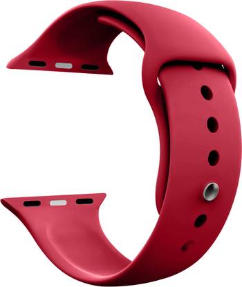 DailyObjects Maroon Lightweight Silicone Smartwatch Band/Straps Compatible With Apple Watchband 38 mm/40 mm/41 mm | Stylish & Flexible Slim Fit, Sporty Adjustable Strap For Apple Ultra iWatch Series SE 8 7 6 5 4 3 2 1 (Watch Not Included) Smart Watch Strap