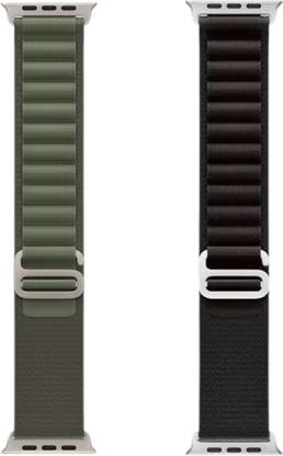 DARKFIT Trail Loop Bands/Straps Compatible with Watch 49mm 46mm 45mm 44mm 42mm, Adjustable Velcro Premium Strap for iWatch Ultra & Ultra 2 Series SE 10 8 7 6 5 4 3 2 1. (Only 2 Pcs Trail Loop Strap, Watch NOT Included) Smart Watch Strap (Black, Blue) Smart Watch Strap