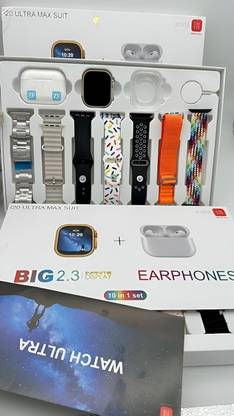 Hectic New COMBO Ultra with 7 straps earbuds calling notification 100+ watch faces Smartwatch