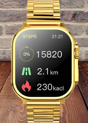 TECHMAZE S9 Ultra Gold Edition With Sports Mode Golden SmartWatch for Businessman T11 Smartwatch