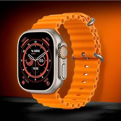 FRONY T900 Ultra Smartwatch: Big Screen, Multi-Sport, BP & Notifications (Orange) 93 Smartwatch