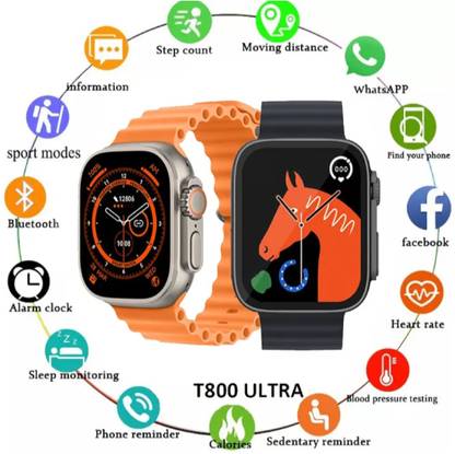 YAROH NMM_476A_T800 ULTRA SERIES 8 SMARTWATCH WITH WIRELESS CHARGING FOR BOY & GIRLS Smartwatch