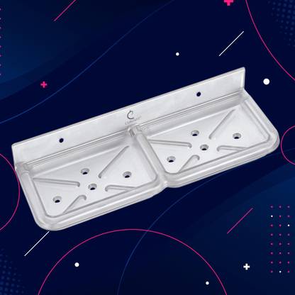 CUROVIT Unbreakable Frosted Acrylic Double Soap Dish / Soap Holder / Double Soap Stand for Bathroom Accessories - 1pc