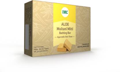 IMC Aloe Multani Mitti Bathing Bar | Ayurvedic Skin Toner | Reduces Signs of Aging