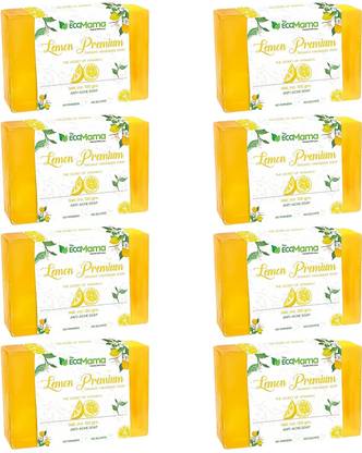The Eco Mama Lemon Premium Natural Handmade Soap With Vitamin C – 100g (Pack Of 8)
