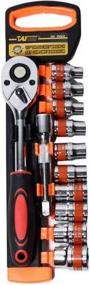 WallVilla 1/'Pipe Wrench Heavy Ratchet Combination Socket Wrench Set Tools Single Sided Socket Wrench