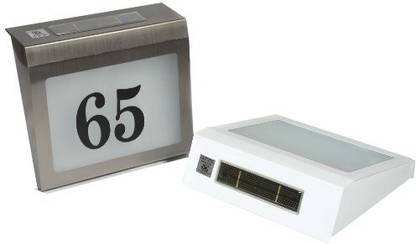 Solar Universe Solar Universe India Solar Garden Light Name & Number Plate With 3 LEDs Sticker Options, Inbuilt Battery & Solar Panel (Silver, 2-watt) Solar Light Set
