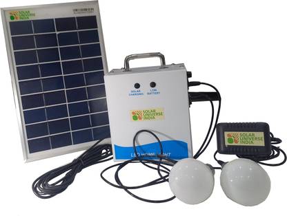 SOLAR UNIVERSE INDIA 2 LED bulbs, - 27Wh Battery & 5W Panel Solar Light Set