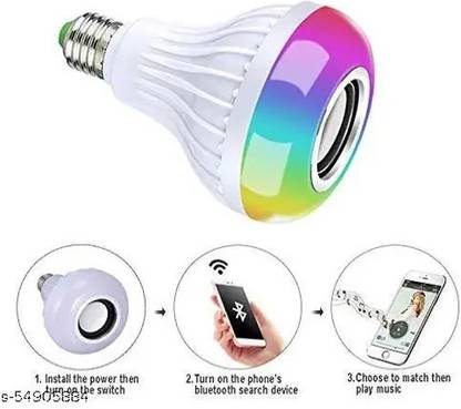 ENMORA Led Bulb Bluetooth Speaker Music Light B22 LED White Light NBJ11 56 W Bluetooth Party Speaker