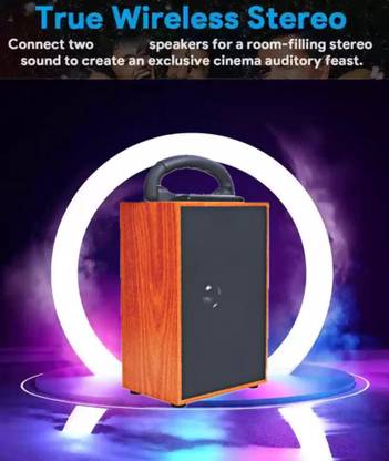 ANANDANI Portable Wireless Bluetooth Speaker With Dedicated Mobile Stand (Wooden Speaker) with Google Assistant Smart Speaker