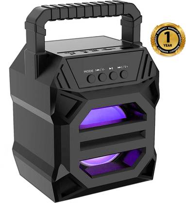 Techobucks Good Quality Bluetooth Speaker Super Bass Party Speaker Handle AUX, FM,USB input 5 W Bluetooth Speaker