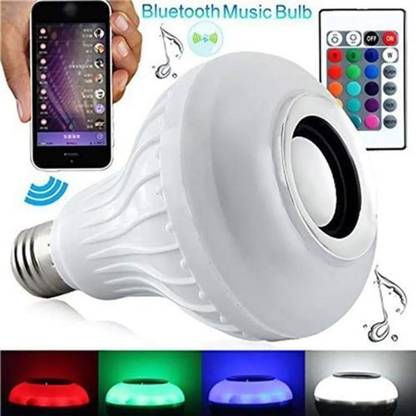 4uonly LED BULB Wireless Bluetooth Colorful LED Music Bulb Lamp Built BHU6 56 W Bluetooth Party Speaker