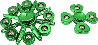 neoinsta shopping 2pc combo metal fidget spinners big size and small size toy for kids Design-1