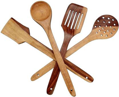 craftssrw SRW93 CRAFTSSRW SPOON SET OF 4 Wooden Serving Spoon Set