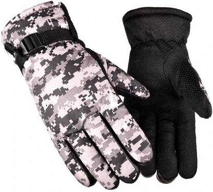Rhtdm MOSAIC TEXTURE SUPER WARM WINTER GLOVE WITH EXTRA SOFT FUR LINING GREY_GMG41 Riding Gloves