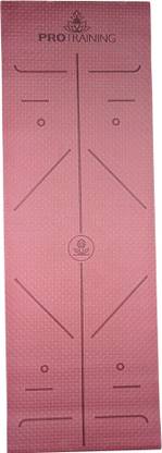 PROTRAINING ALIGN ProGrip Yoga Mat with Alignment Lines – 6mm Thick, Anti-Slip, Premium Mat Maroon 6 mm Yoga Mat