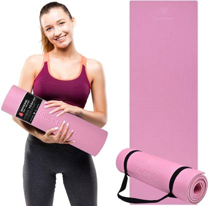 Quick Shel 100% EVA Eco Friendly Mat, Exercise & Gym Mat With Yoga Strap Pink 8 mm Yoga Mat