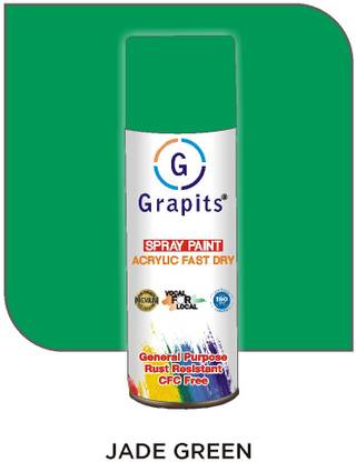 Grapits Spray Paint Drying with Glossy finish for Metal, Wood, and Walls (jade green ) Green Spray Paint 400 ml
