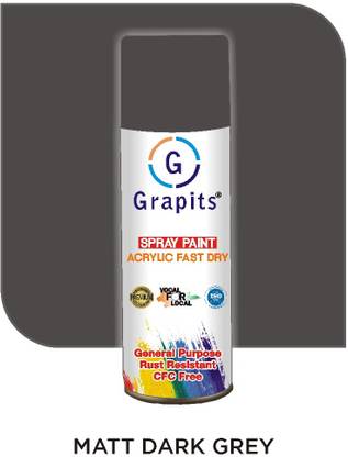 Grapits Simply Refresh Spray Paint Metal, Wood, and Walls - 400ML(Matt dark grey) Grey Spray Paint 400 ml