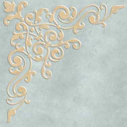 Kayra Decor Crest Design Corner Ceiling Stencil KDRDSS1272 Size 16x16 Inch Stencil