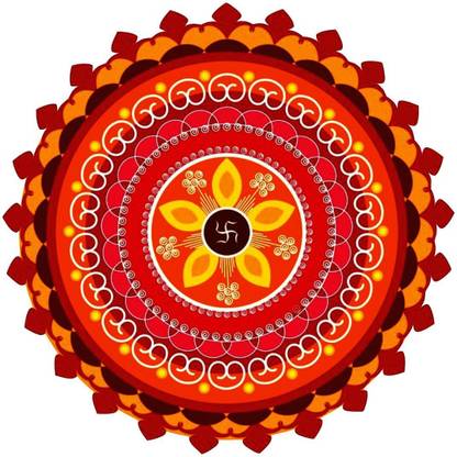 Hetshree Decor 38 cm Symetrical Rangoli Self Adhesive Sticker