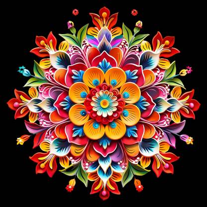 RSB HUB 32 cm 3D Rangoli sticker size 32x32 cm + 3PCS Switch Board stickers Combo Self Adhesive Sticker