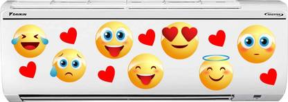 GraphicsDecor 22 cm Smiley Face With Heart A.C. Sticker (84*22 cm) Self Adhesive Sticker
