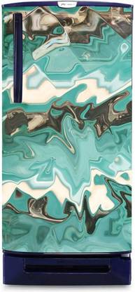 Archi Graphics Studio 61 cm Decorative large Single door Fridge wallPaper Light Ramagreen like ice shape with Black and white shades (PVC fridge Wall Paper ) Removable Sticker
