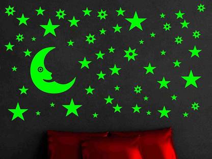 DreamKraft 30 cm Glow in The Dark Galaxy of Stars and Moon Radium Night Glow Sticker (272 PC) Glow in the Dark Sticker