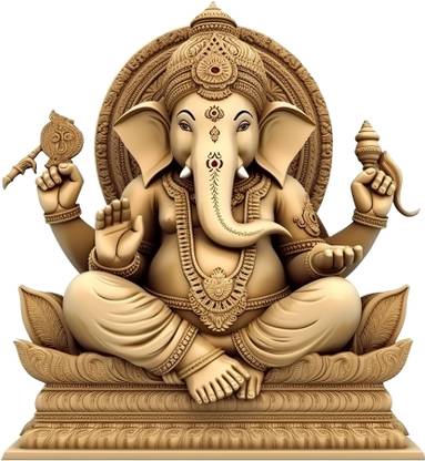 CreativeEdge 61 cm Lord Ganesha Sitting Wall Sticker Self Adhesive Sticker