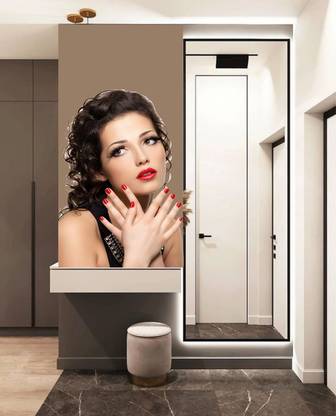 JNM ENTERPRISES 50 cm Beauty Parlor Nice Model Salon Spa Barber Shop Wall Sticker ( 50x74CM ) Self Adhesive Sticker