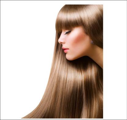 AKSHAYADECOR 50 cm beautyful girl with silk hair image - beauty parlour wall/glass sticker Self Adhesive Sticker